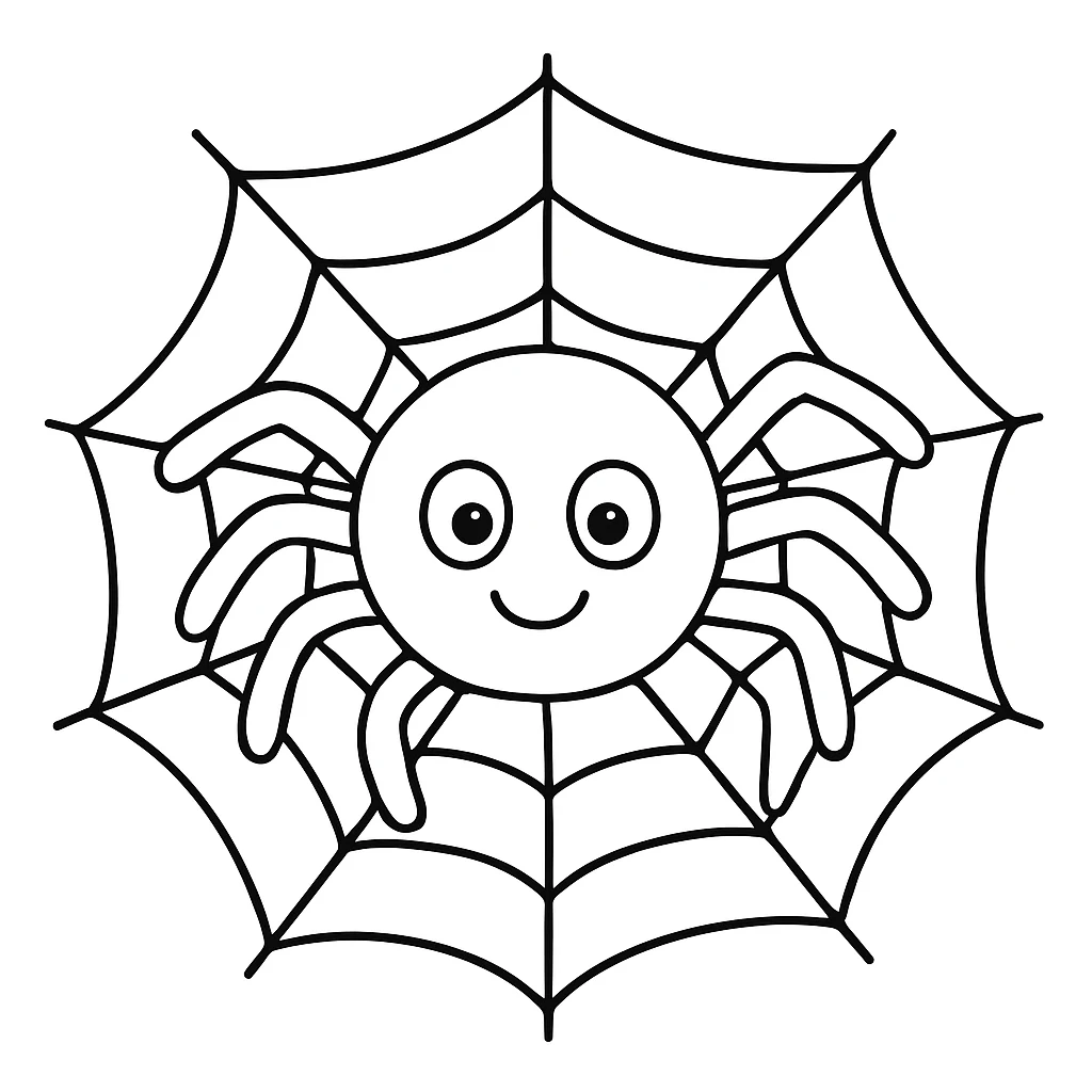 Spider drawing page for kids