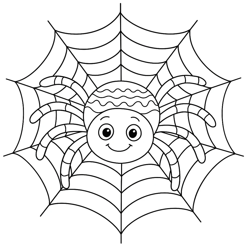 Free Spider coloring sheet for kids