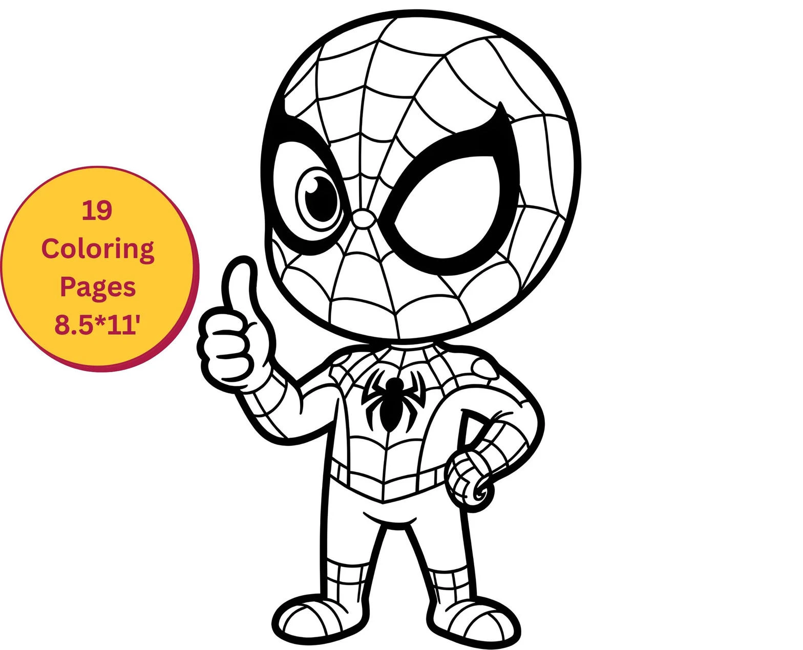 Spiderman drawing page for kids