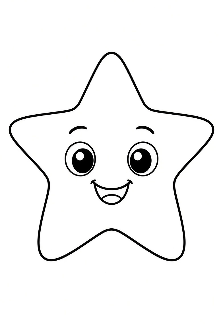 Star drawing page for kids