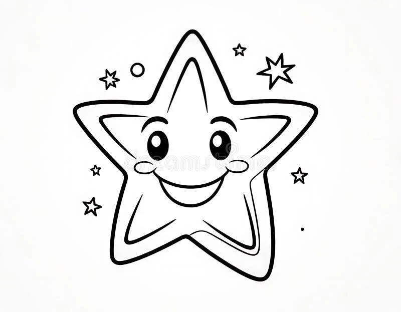 Cute Star color page for kids
