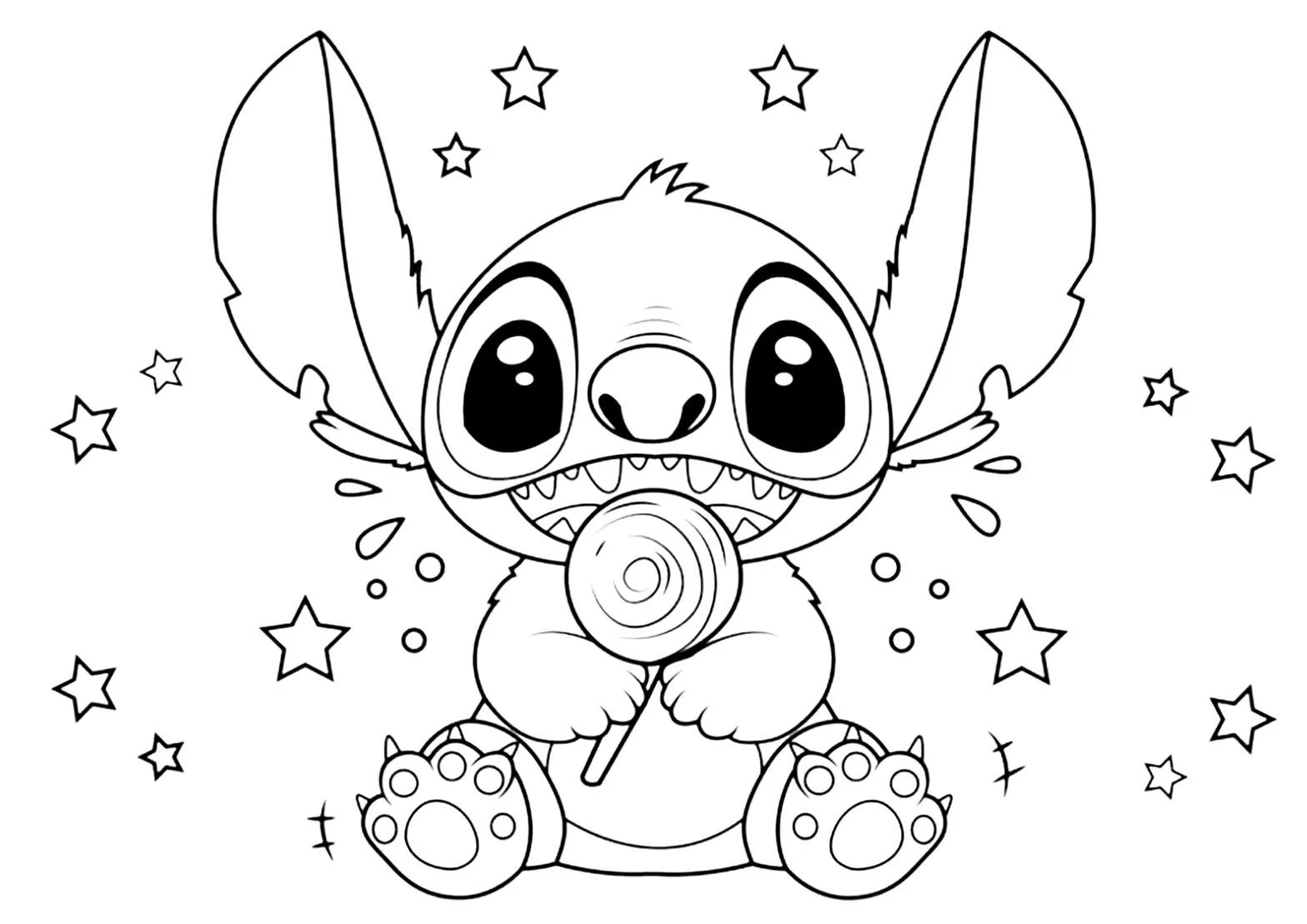 Free Stitch coloring sheet for kids
