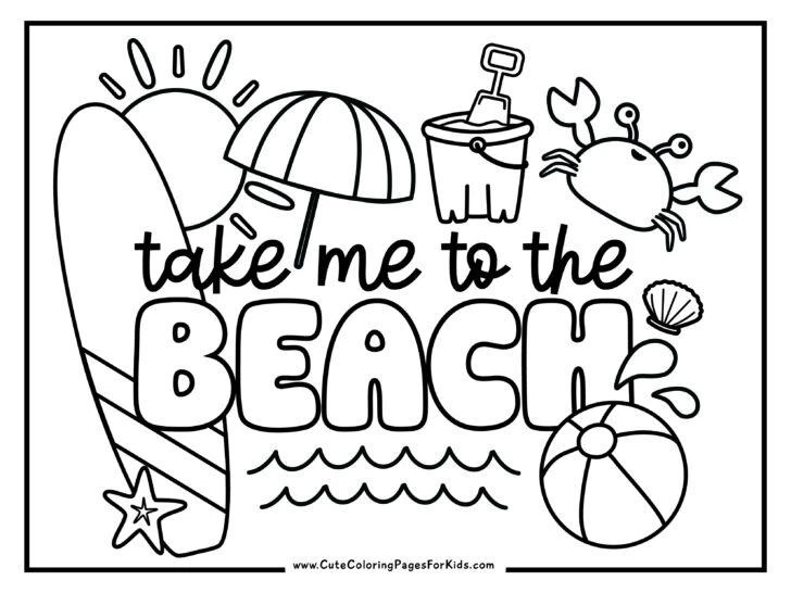 Cute Summer color page for kids
