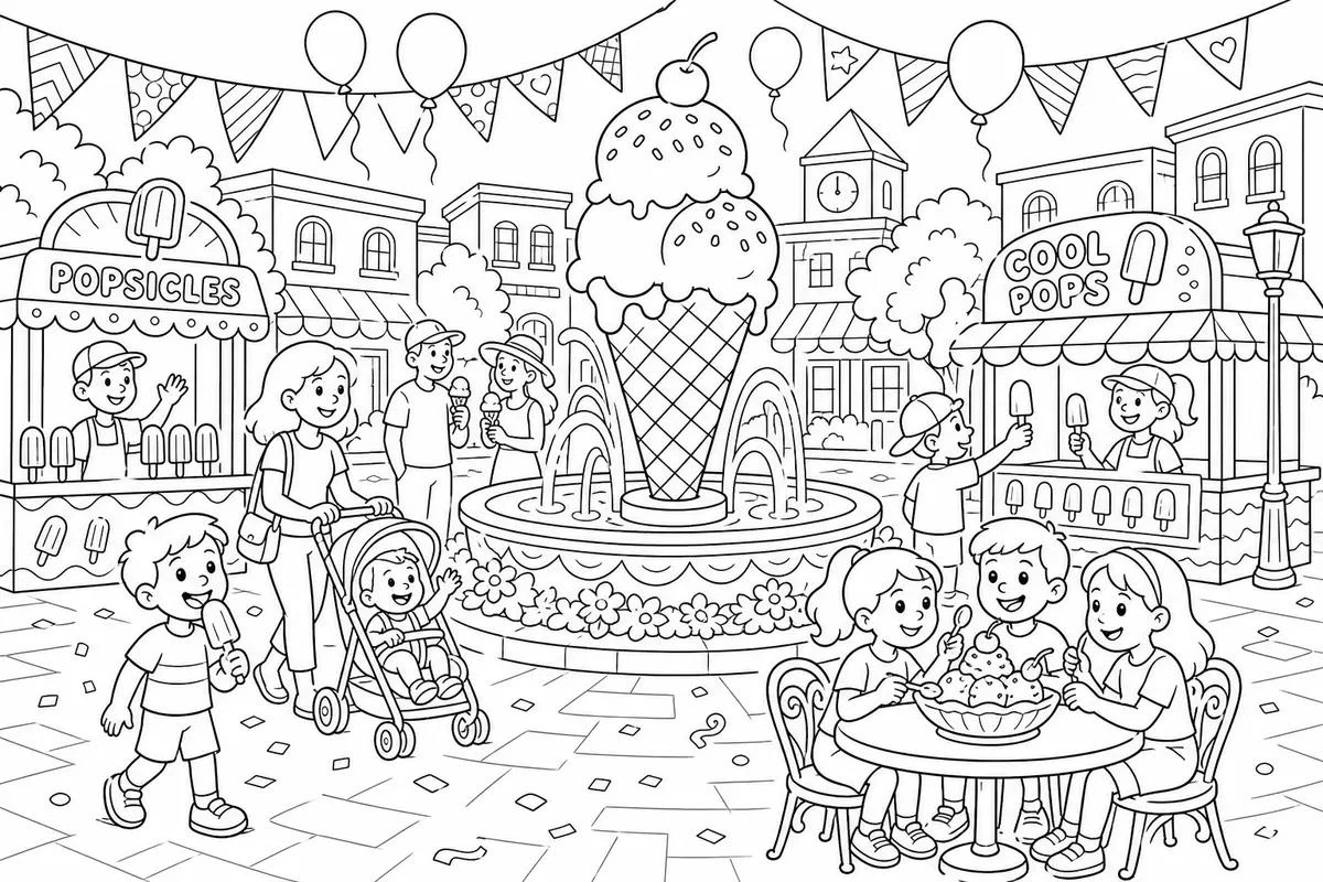 Free Summer coloring sheet for kids