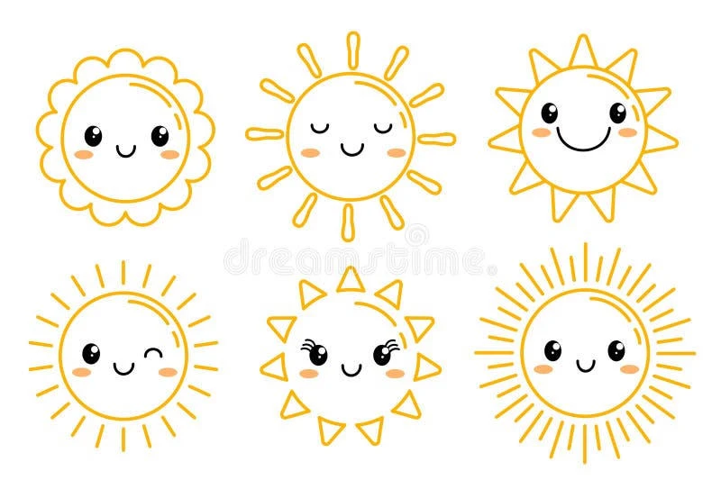 Cute Sun color page for kids
