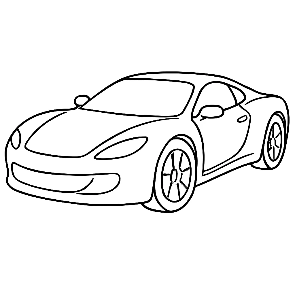 Supercars drawing page for kids
