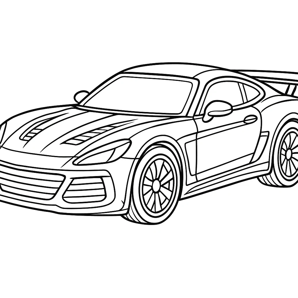 Free Supercars coloring sheet for kids