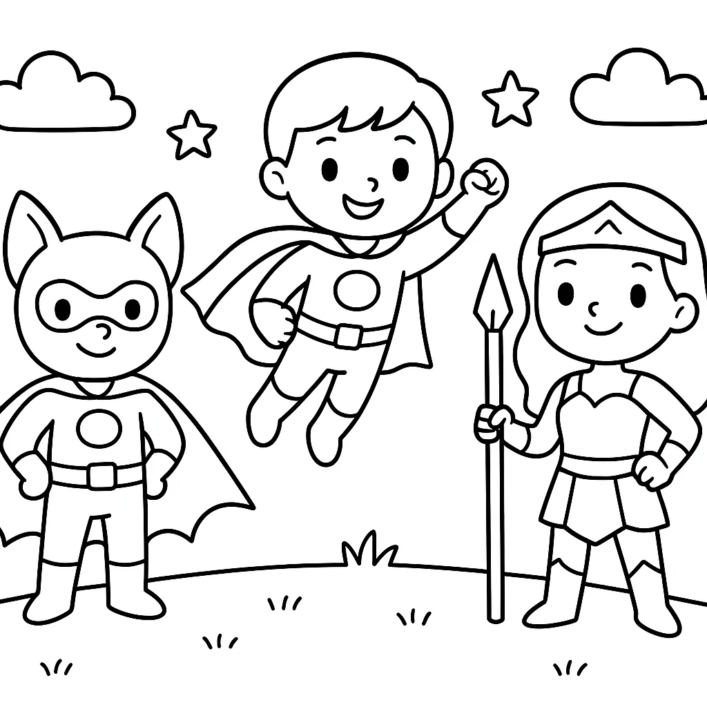 Superheroes coloring pages printable for kids