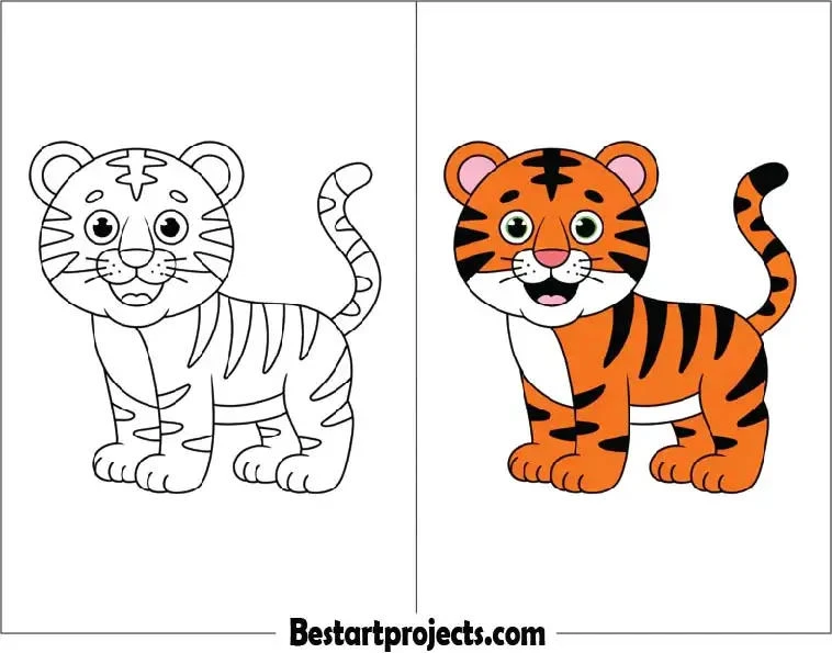 Free Tiger coloring sheet for kids