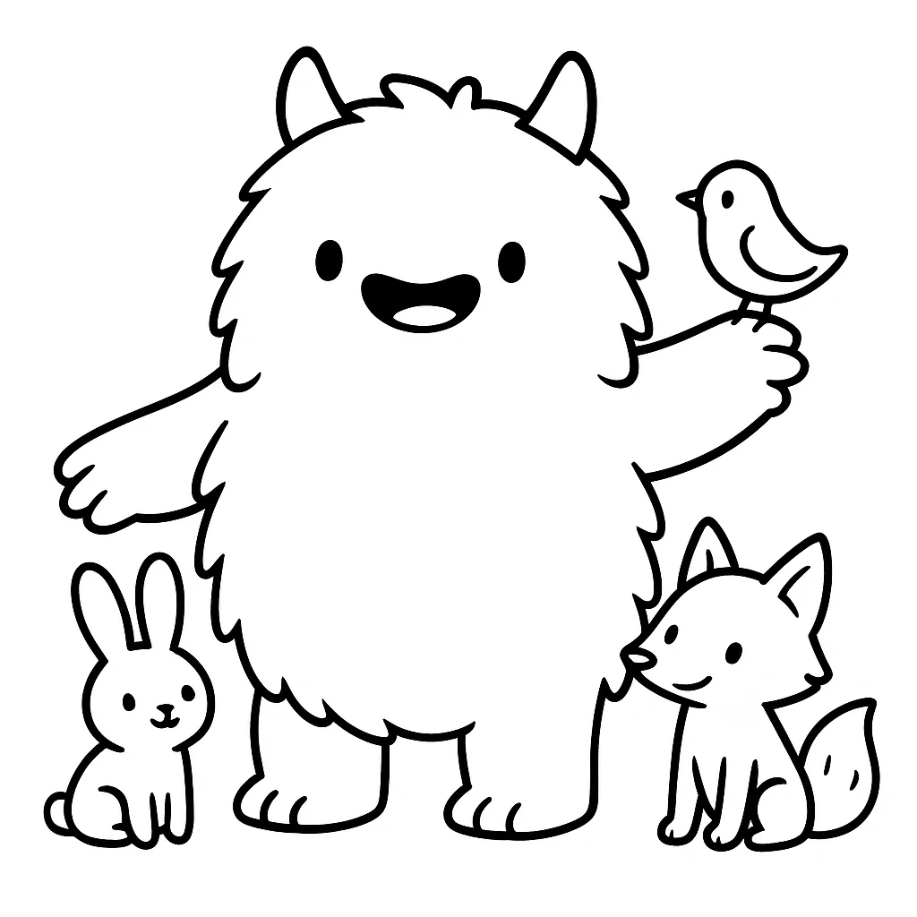 Totoro drawing page for kids