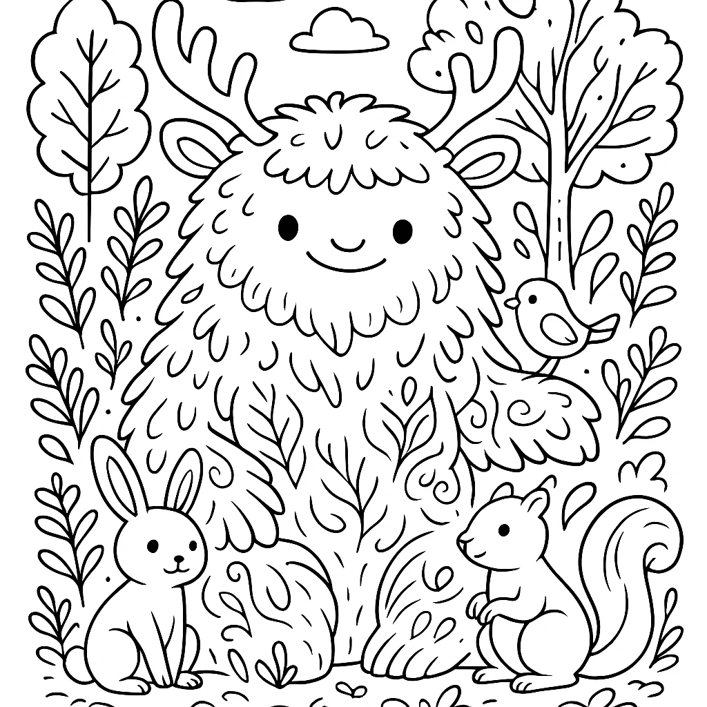 Free Totoro coloring sheet for kids