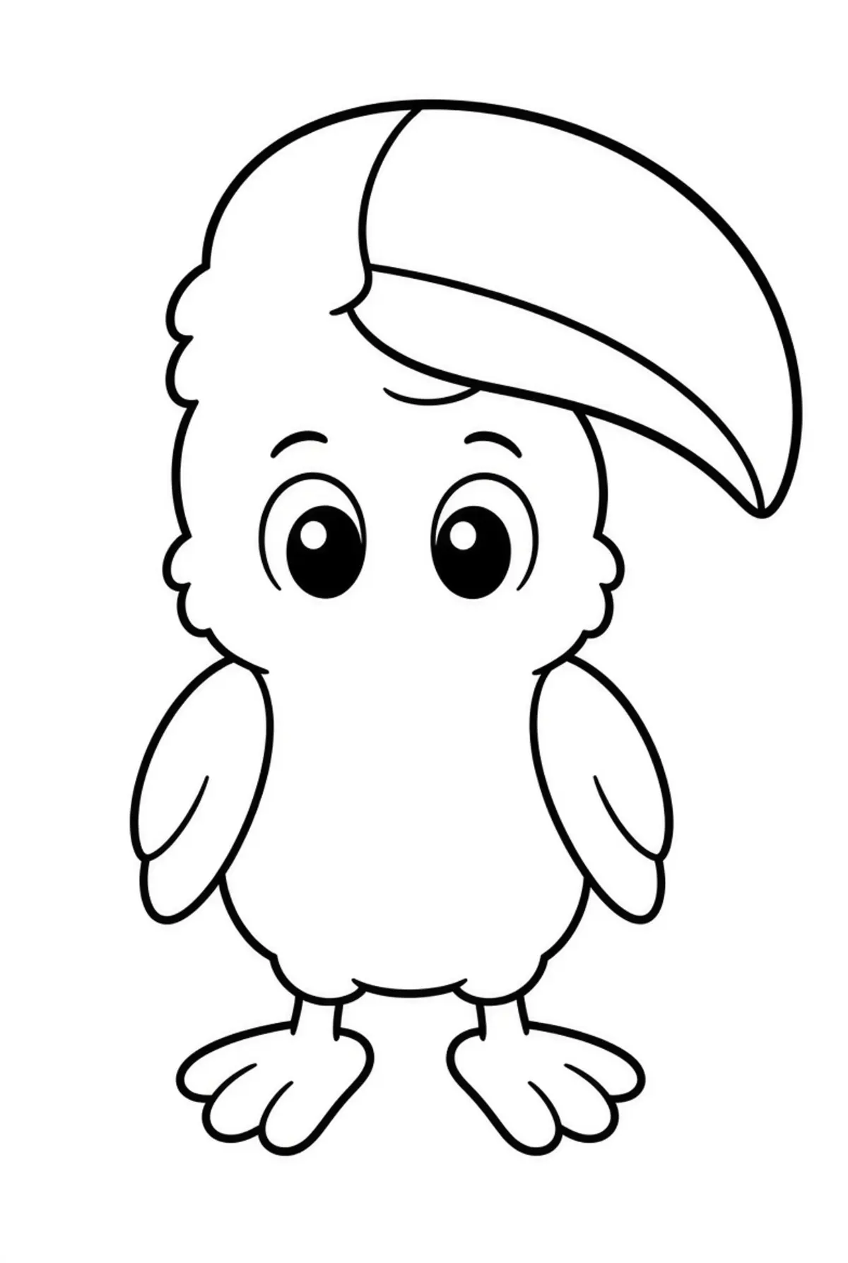 Cute Toucan color page for kids