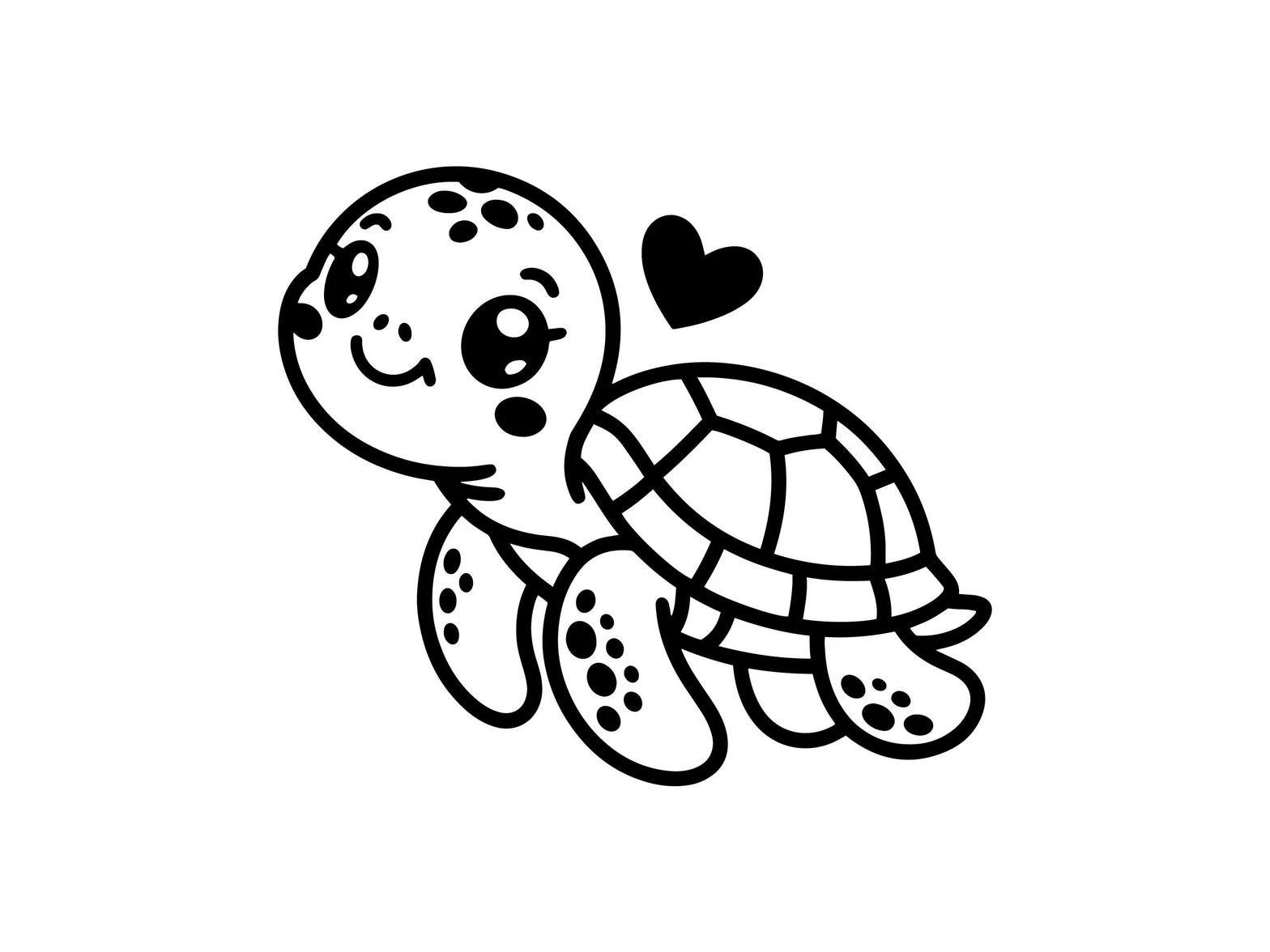 Free Turtle coloring sheet for kids
