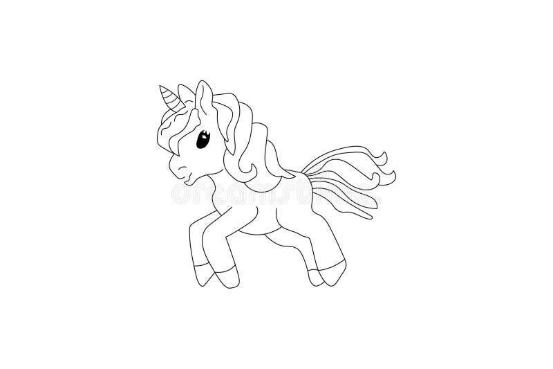 Unicorn drawing page for kids