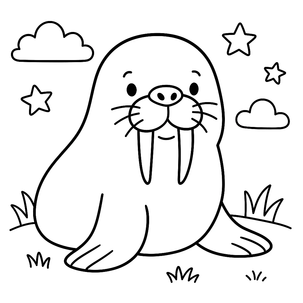 Walrus coloring pages printable for kids