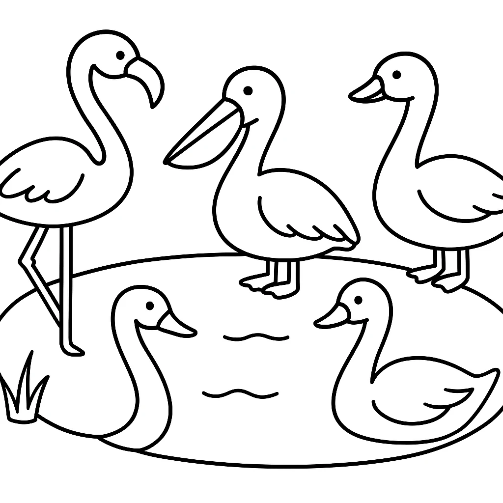 Water Birds coloring pages