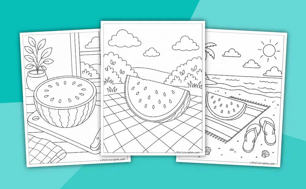 Free Watermelon coloring sheet for kids