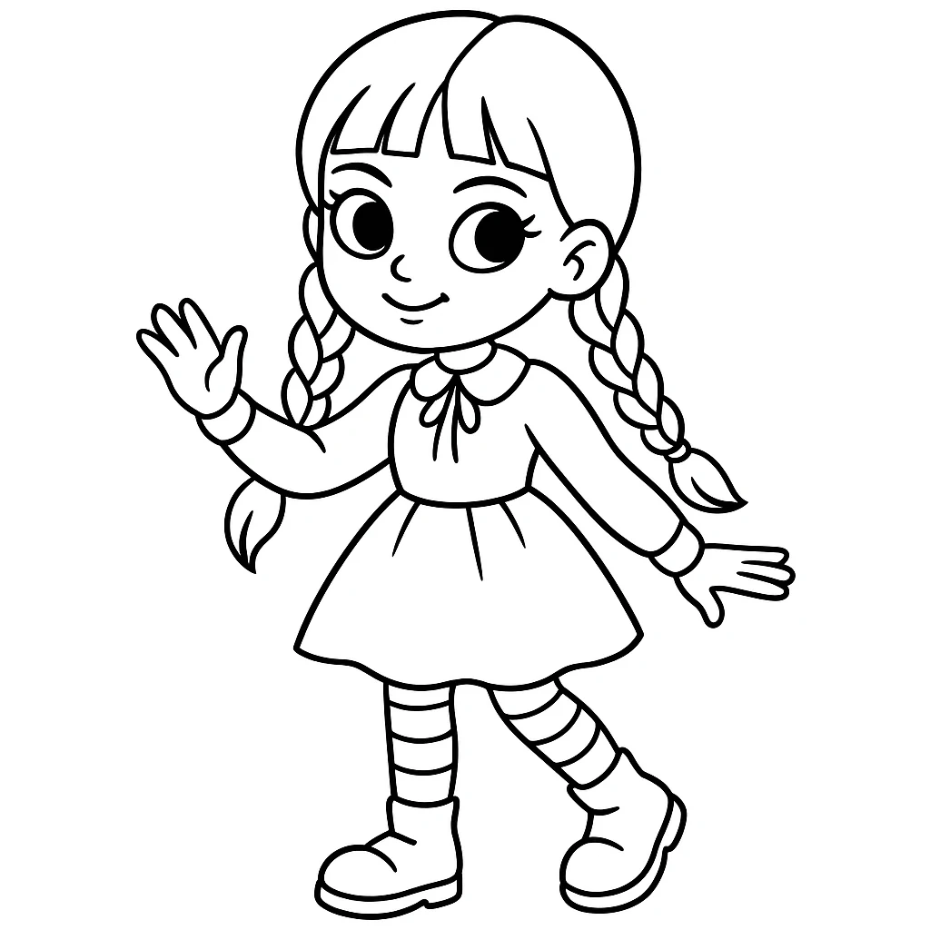 Wednesday drawing page for kids