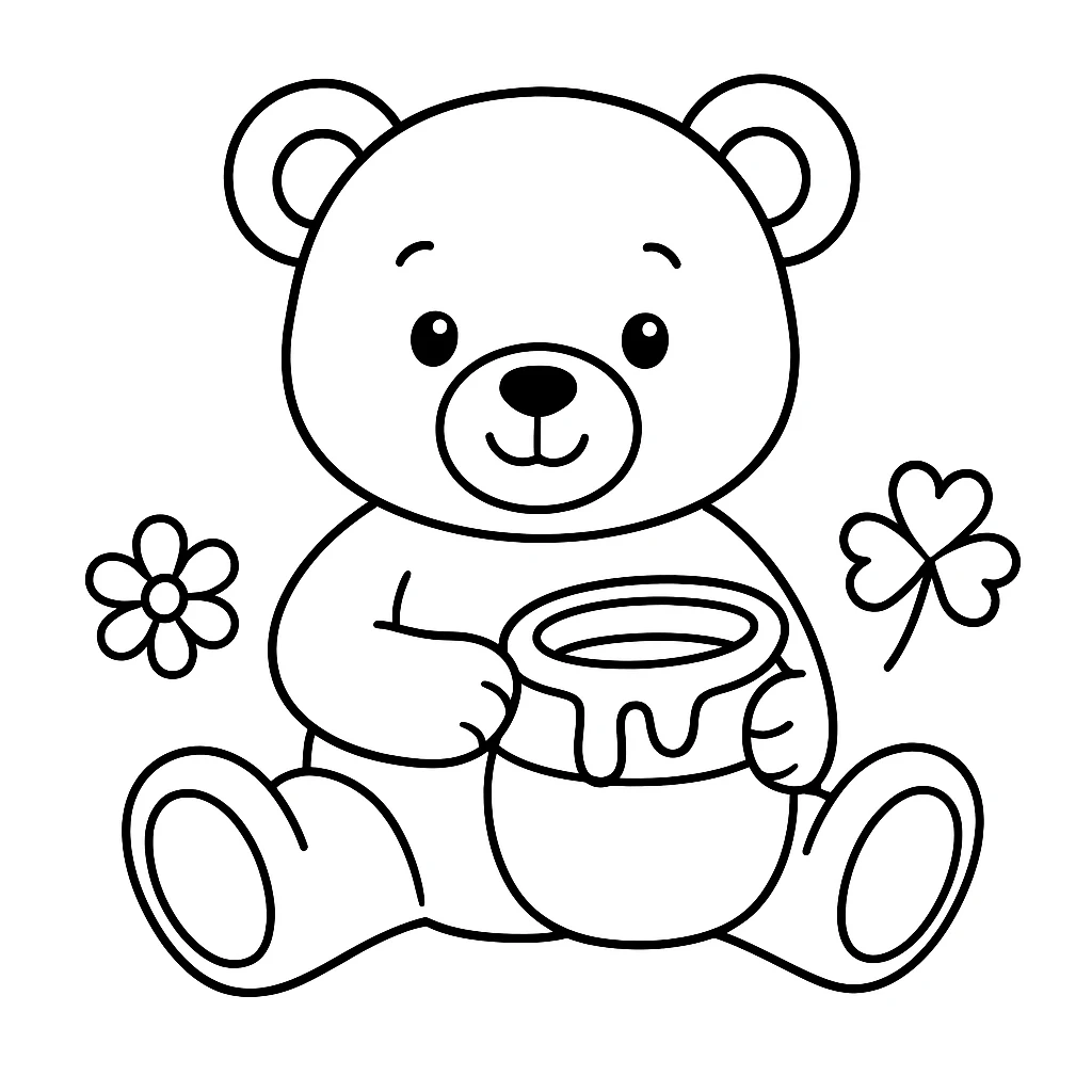 Cute Winnie The Pooh color page for kids