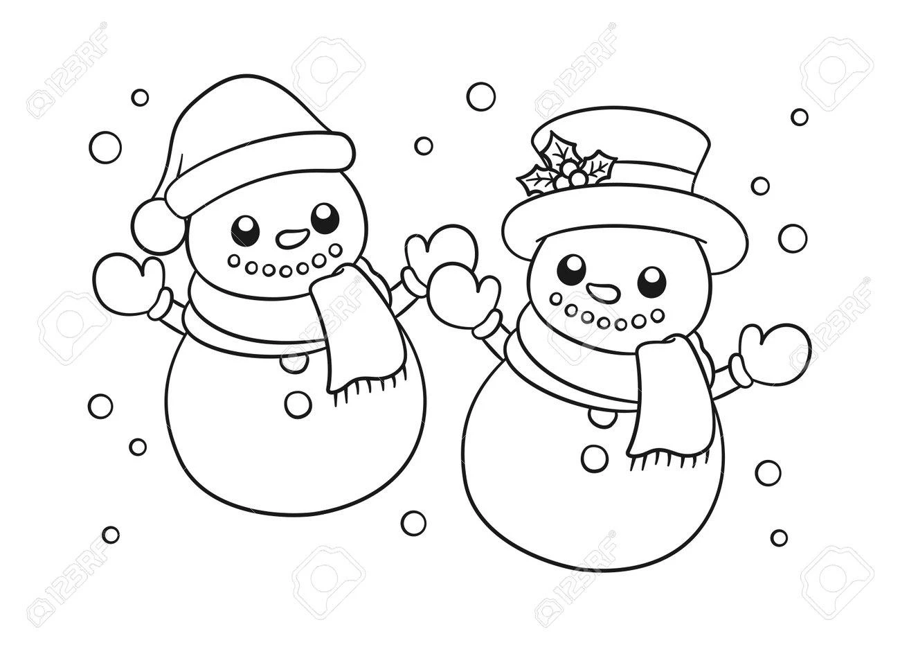 Winter drawing page for kids