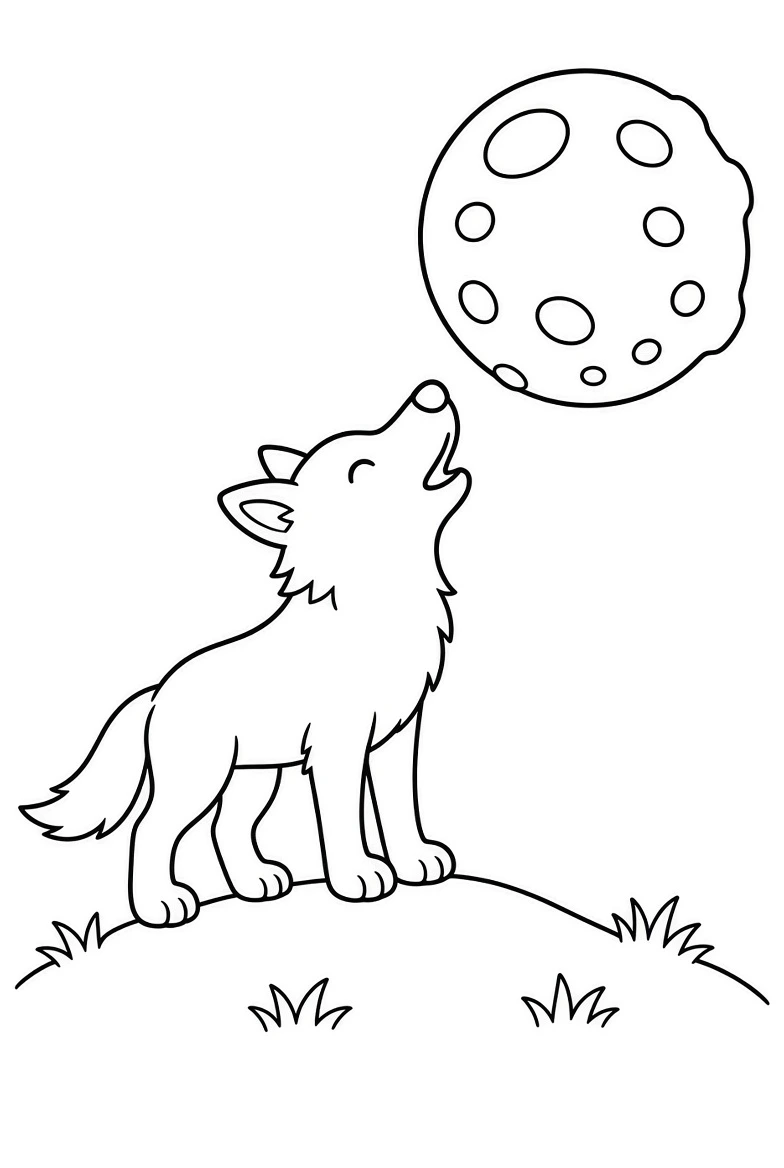 Wolf coloring pages printable for kids